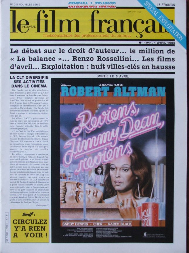 FILM FRANCAIS | LE magazine side cover Issue 1941 1 April 1983