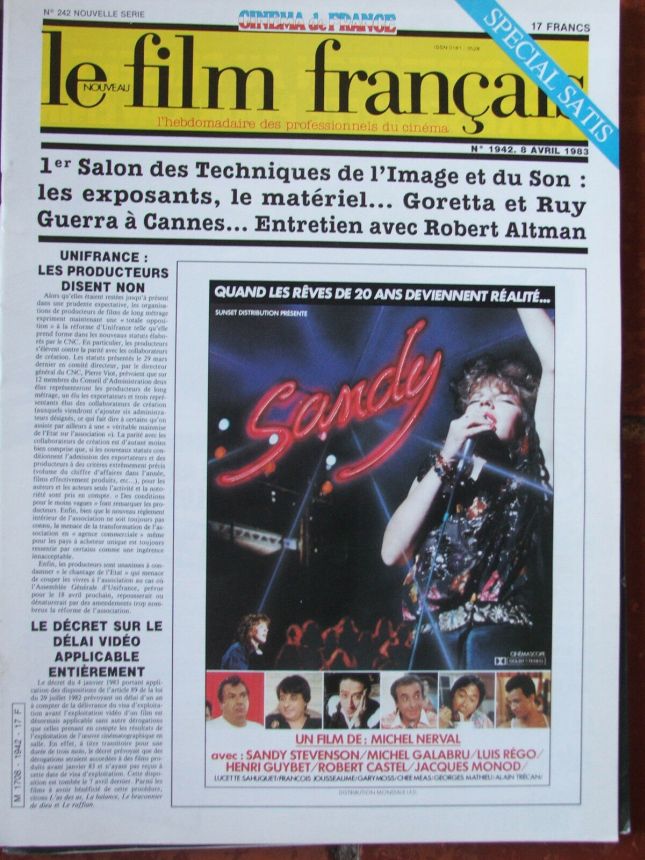 FILM FRANCAIS | LE magazine side cover Issue 1942 8 April 1983