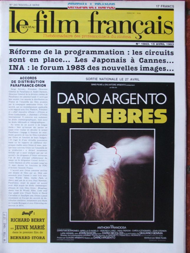 FILM FRANCAIS | LE magazine side cover Issue 1943 15 April 1983
