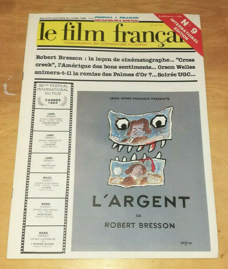 FILM FRANCAIS | LE magazine side cover Issue 1945 16 May 1983