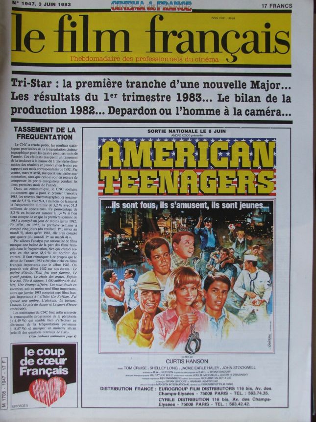 FILM FRANCAIS | LE magazine side cover Issue 1947 3 June 1983