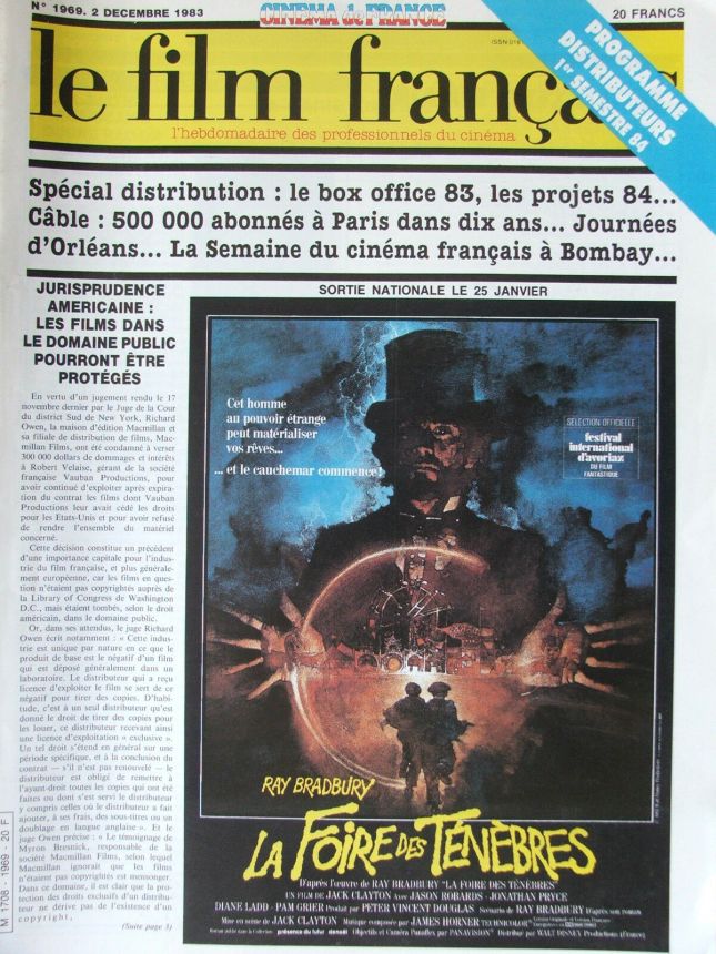 FILM FRANCAIS | LE magazine side cover Issue 1969 2 December 1983