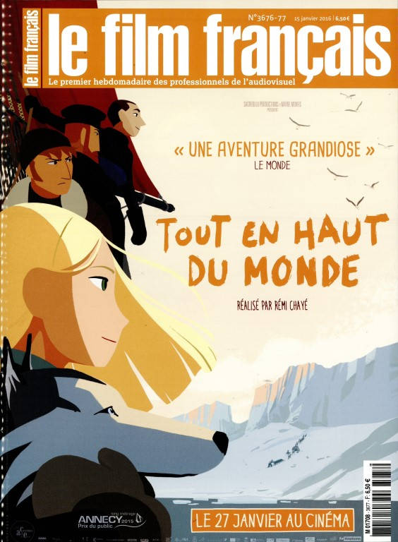 FILM FRANCAIS | LE magazine side cover Issue 3676/7 15 January 2016