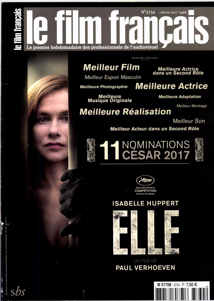 FILM FRANCAIS | LE magazine side cover Issue 3734 3 February 2017