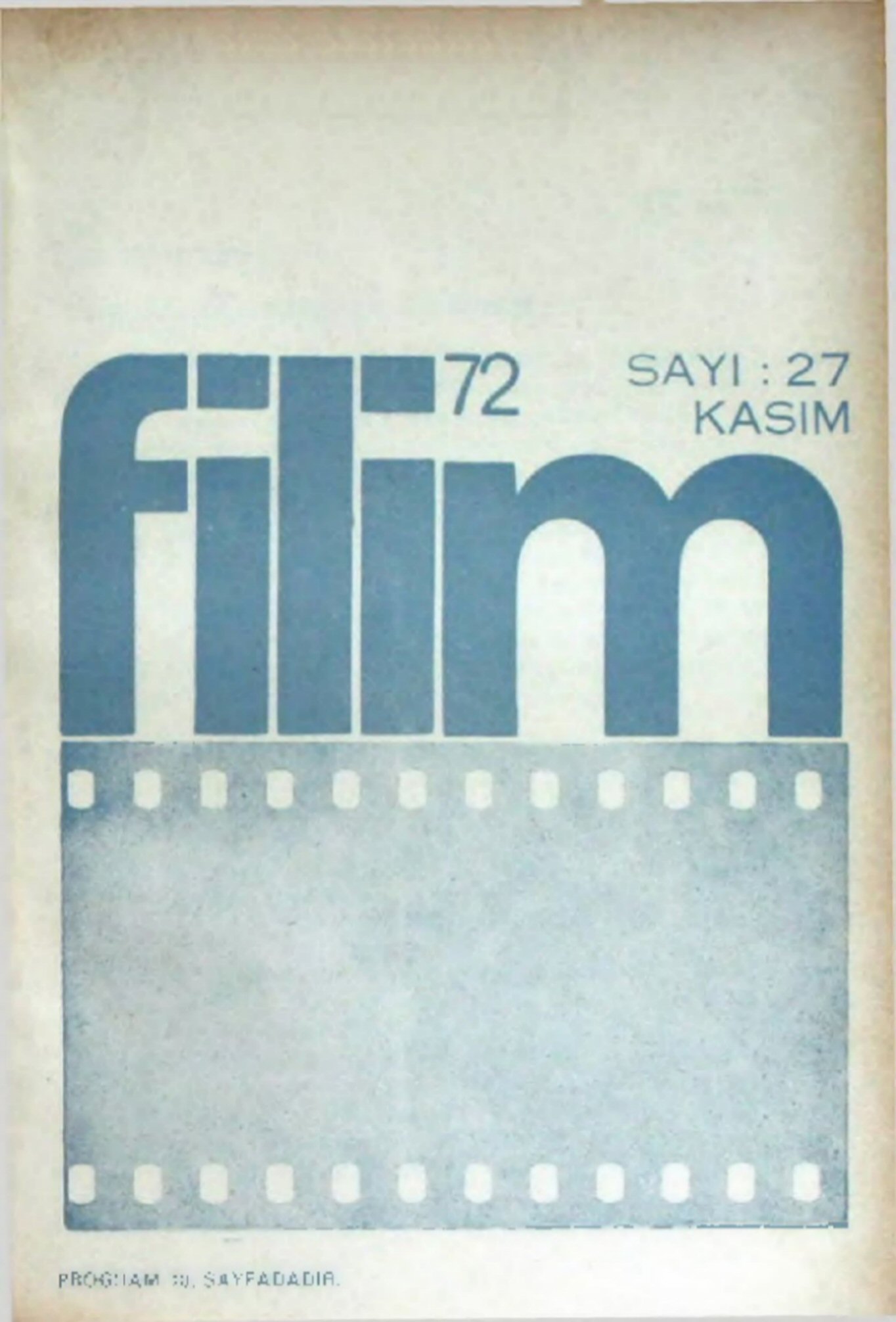 FILIM 70 magazine side cover Issue 27  November 1972