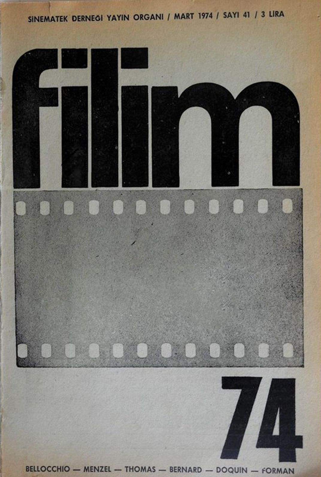 FILIM 70 magazine side cover Issue 41  March 1974