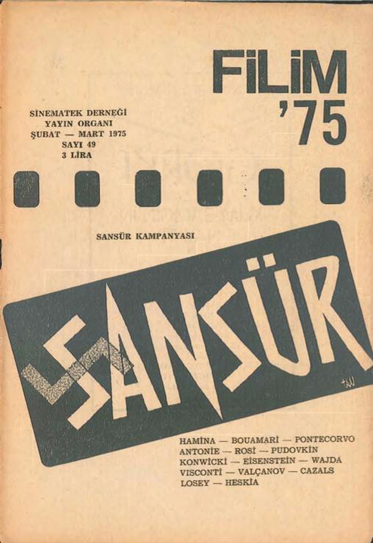 FILIM 70 magazine side cover Issue 49  March 1975