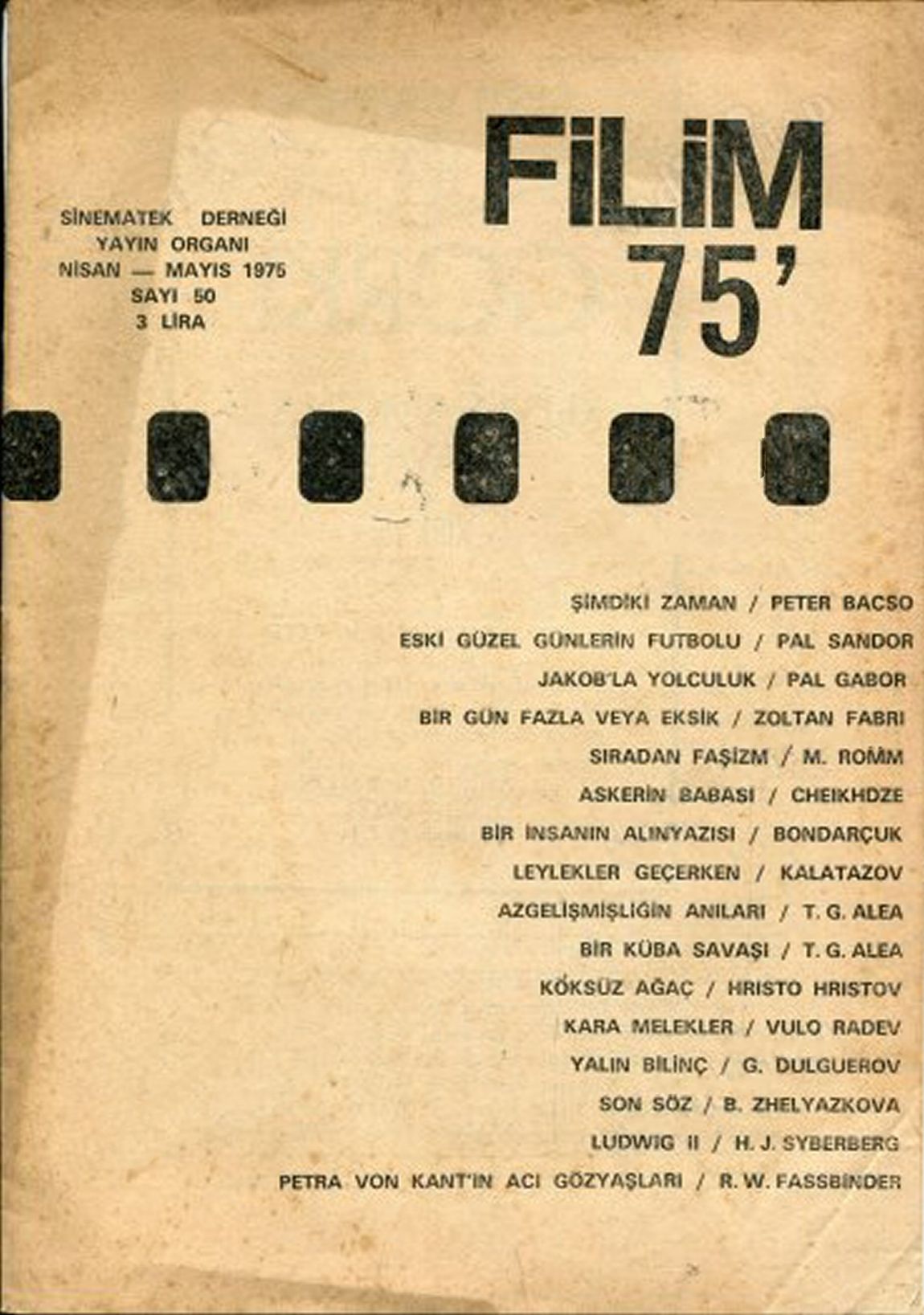 FILIM 70 magazine side cover Issue 50  April/May 1975