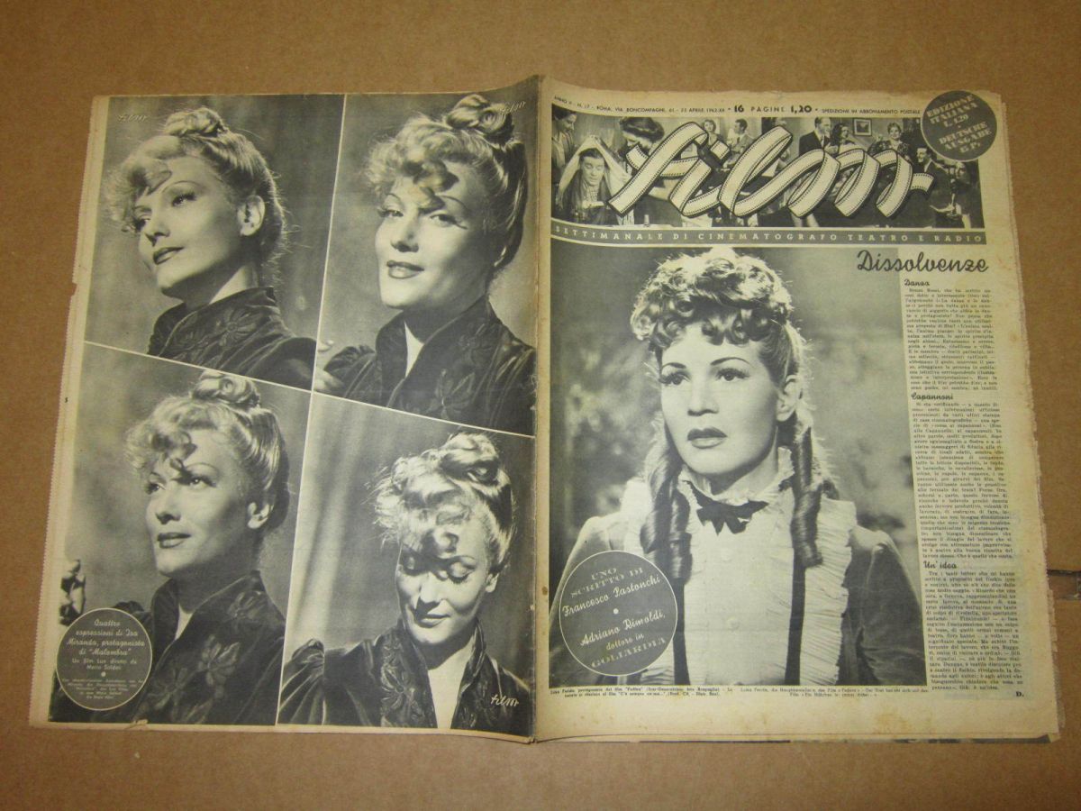 FILM (1938-50) magazine side cover Issue 17 25 April 1942