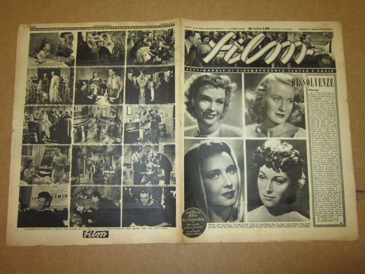 FILM (1938-50) magazine side cover Issue 50 12 December 1942