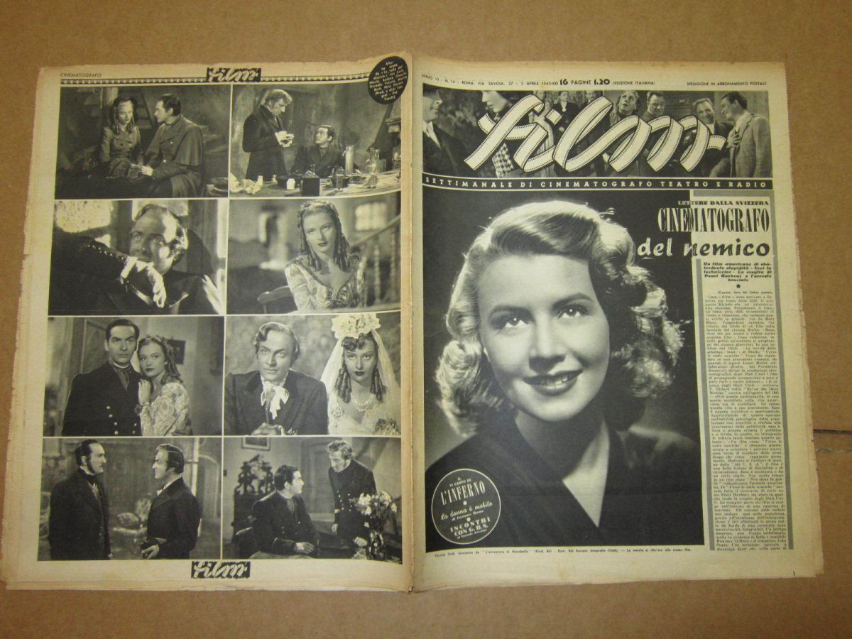 FILM (1938-50) magazine side cover Issue 14 3 April 1943