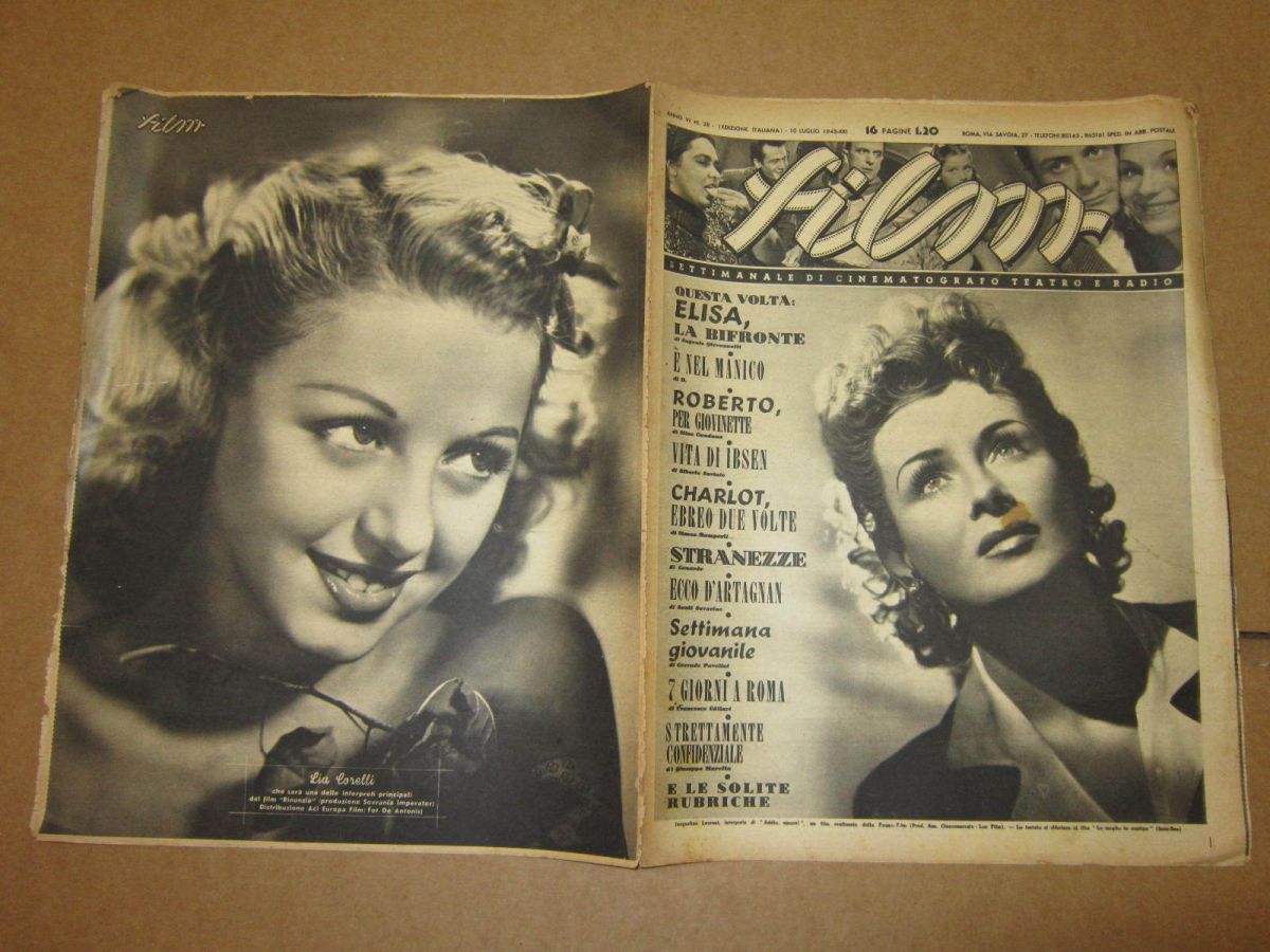 FILM (1938-50) magazine side cover Issue 28 10 July 1943