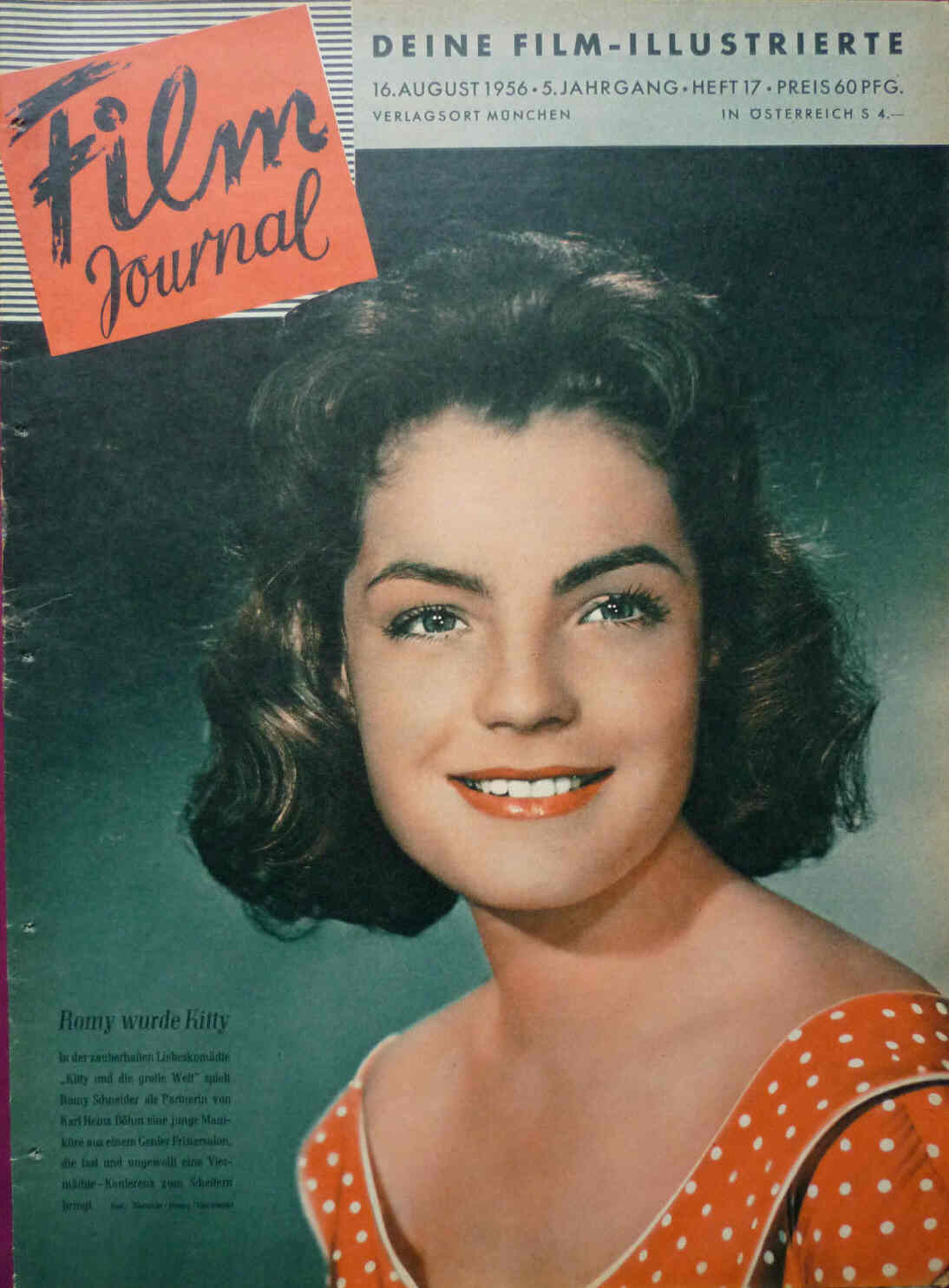 FILM JOURNAL (De) magazine side cover Issue 17 16 August 1956