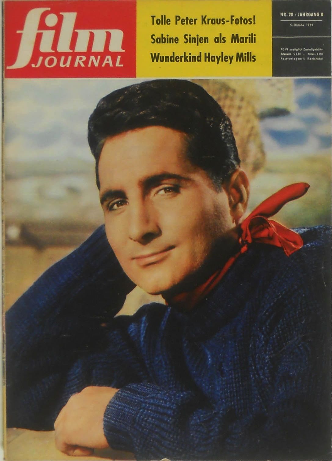 FILM JOURNAL (De) magazine side cover Issue 20 5 October 1959