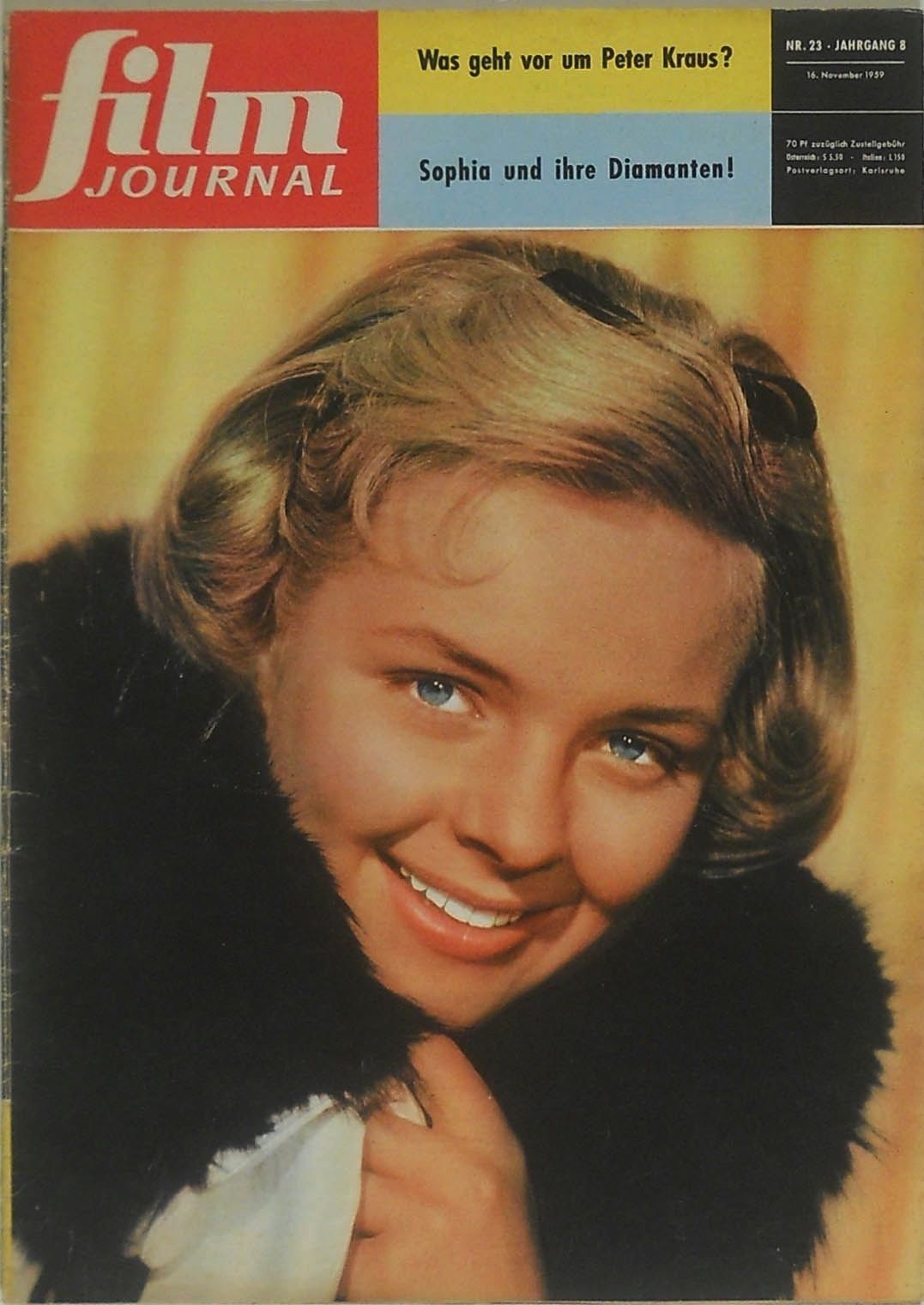 FILM JOURNAL (De) magazine side cover Issue 23 16 November 1959
