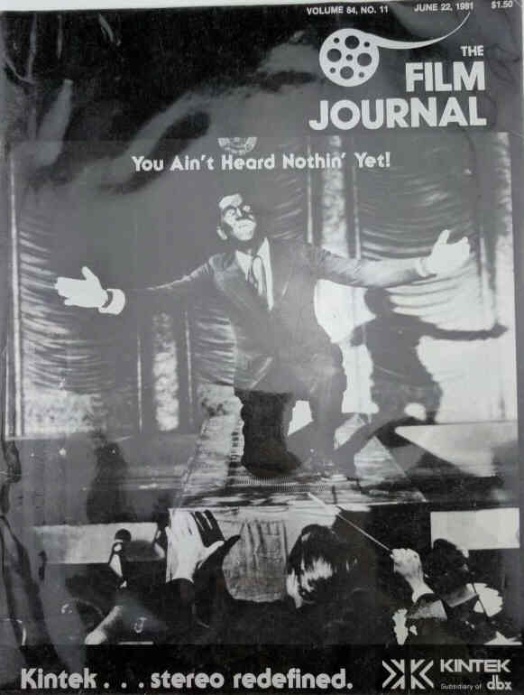 FILM JOURNAL INTERNATIONAL magazine side cover 22 June 1981