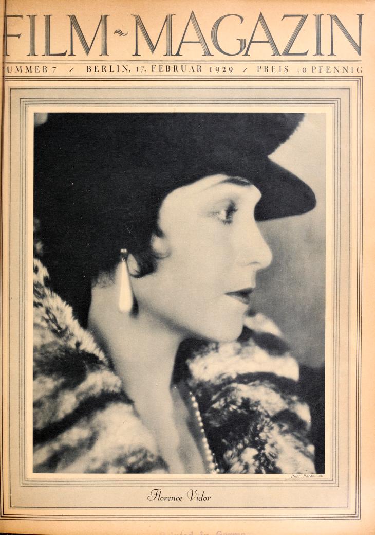 FILM-MAGAZIN magazine side cover Issue 7 17 February 1929