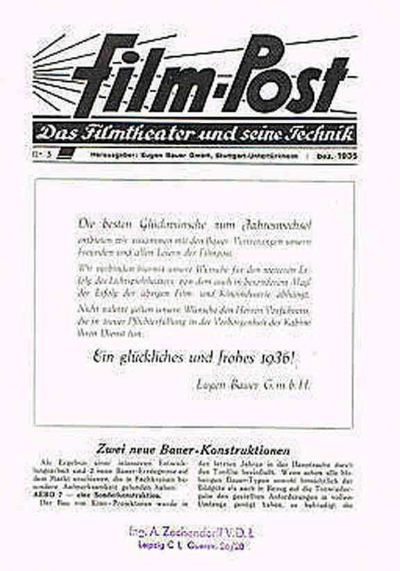 FILM-POST magazine side cover Issue 5  1935