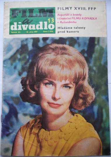 FILM A DIVADLO magazine side cover Issue 13 20 June 1967