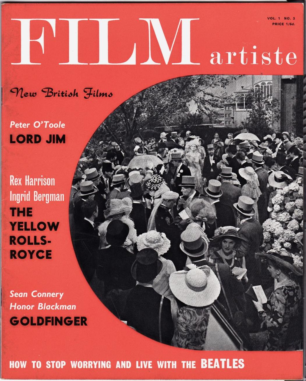 FILM ARTISTE magazine side cover Issue 3  Vol 1 # 3  1964