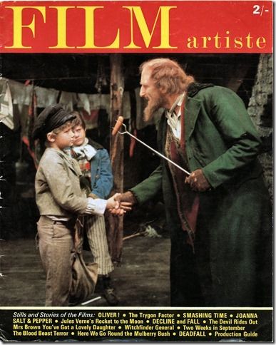 FILM ARTISTE magazine side cover Issue 12  Vol 3 # 4  1968