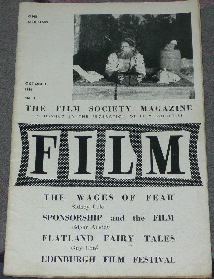 FILM (BFFS) magazine side cover Issue 1 October 1954