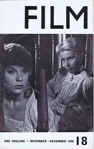 FILM (BFFS) magazine side cover Issue 18 November 1958