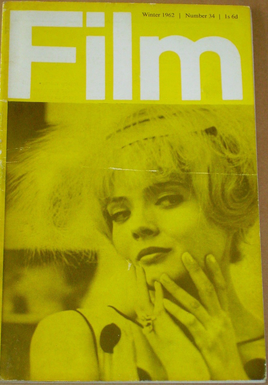 FILM (BFFS) magazine side cover Issue 34 December 1962