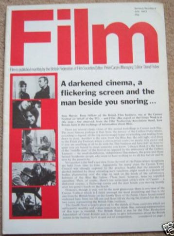 FILM (BFFS) magazine side cover Issue 4 July 1973