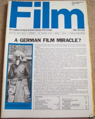 FILM (BFFS) magazine side cover Issue 19 October 1974