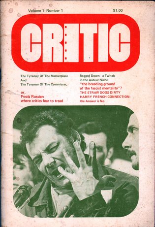FILM CRITIC magazine side cover Issue 1  Vol 1 #1  1972