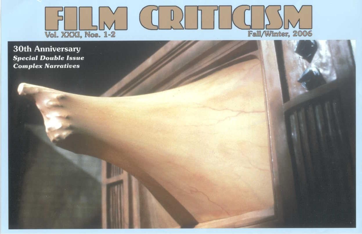 FILM CRITICISM magazine side cover  Vol 31 # 1/2 Fall/Winter 2006