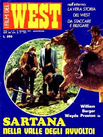 I FILM DEL WEST magazine side cover Issue 6 14 December 1973