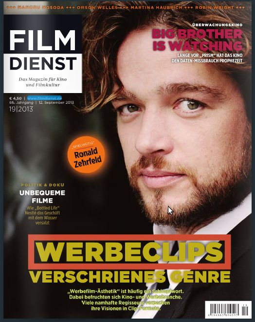 FILM DIENST magazine side cover Issue 19 12 September 2013