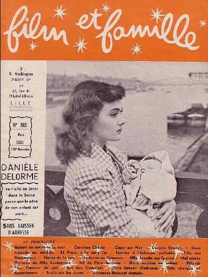 FILM ET FAMILLE magazine side cover Issue 103 March 1951