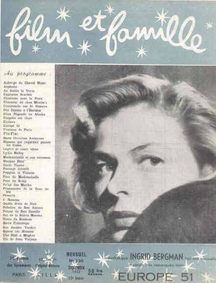 FILM ET FAMILLE magazine side cover Issue 130 September 1953