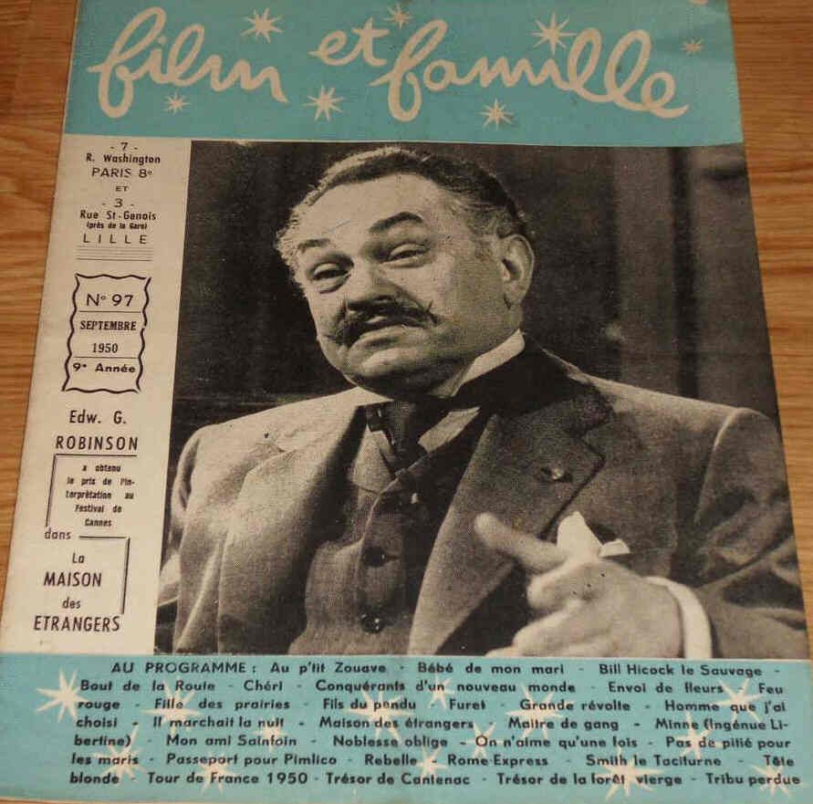 FILM ET FAMILLE magazine side cover Issue 97 September 1950