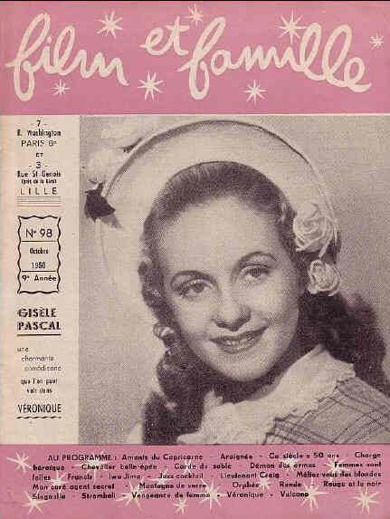 FILM ET FAMILLE magazine side cover Issue 98 October 1950