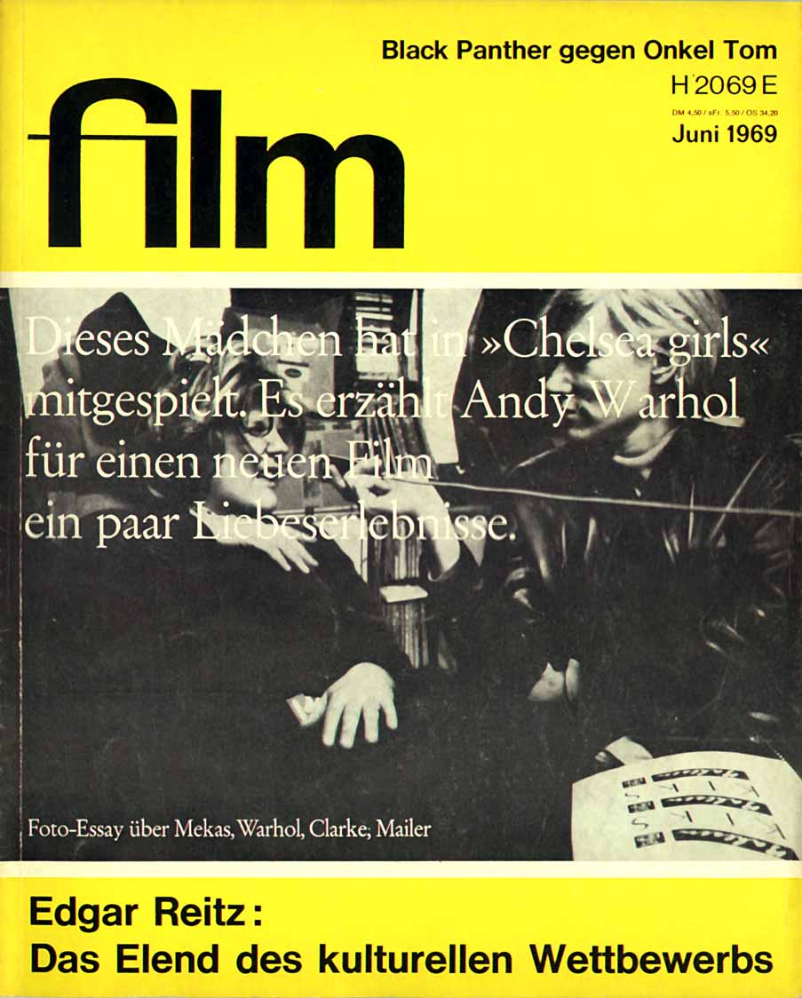 FILM/FERNSEHEN UND FILM magazine side cover Issue 6 June 1969