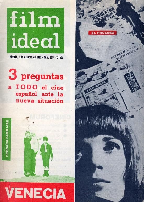 FILM IDEAL magazine side cover Issue 105 1 October 1962