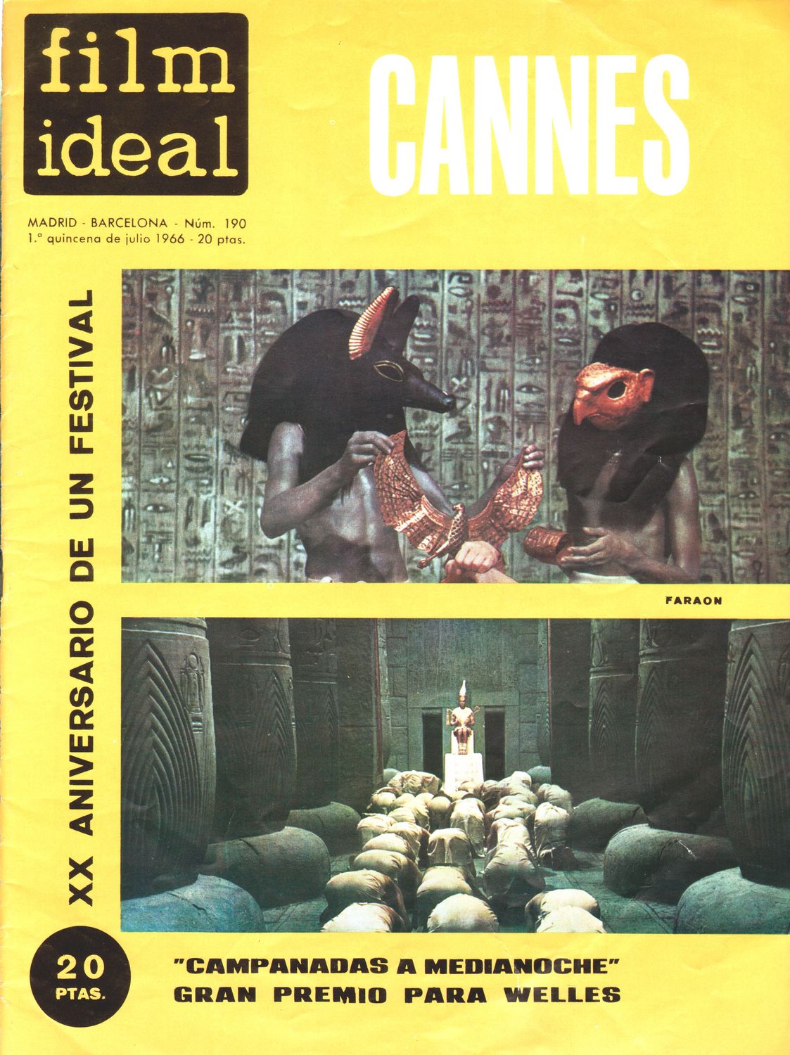 FILM IDEAL magazine side cover Issue 190 1 July 1966
