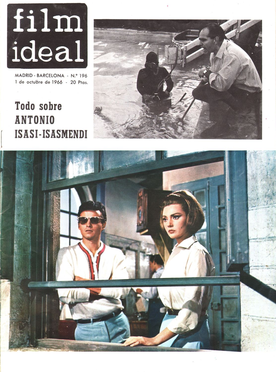 FILM IDEAL magazine side cover Issue 196 1 October 1966