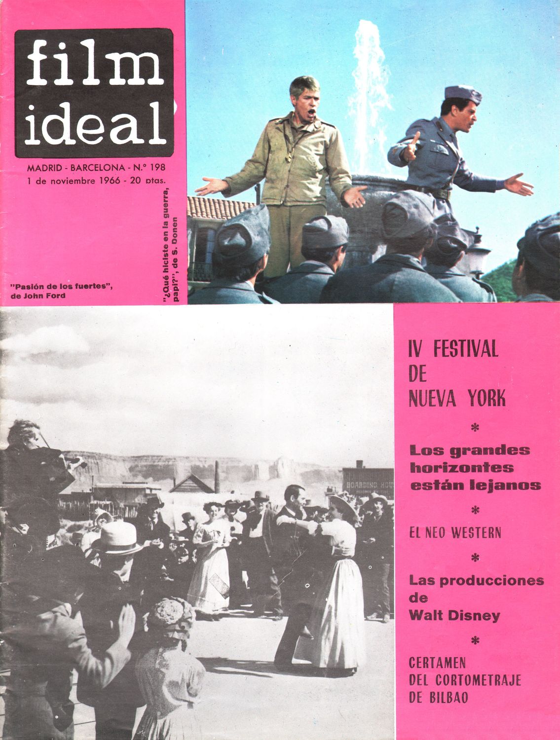 FILM IDEAL magazine side cover Issue 198 1 November 1966