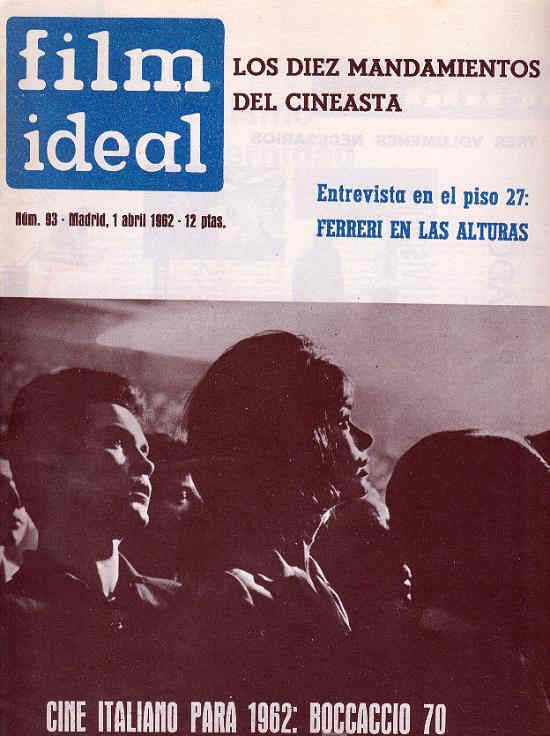 FILM IDEAL magazine side cover Issue 93 1 April 1962