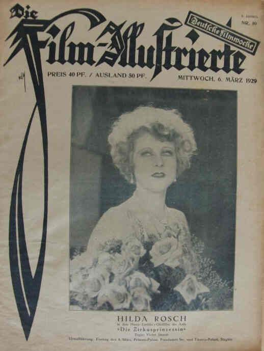 FILM-ILLUSTRIERTE | DIE magazine side cover 6 March 1929