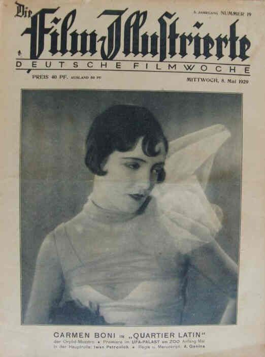 FILM-ILLUSTRIERTE | DIE magazine side cover 8 May 1929