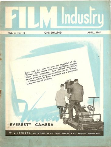 FILM INDUSTRY magazine side cover Issue 10 April 1947