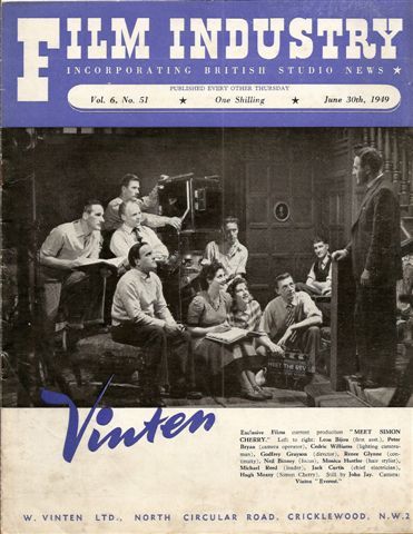 FILM INDUSTRY magazine side cover 30 June 1949