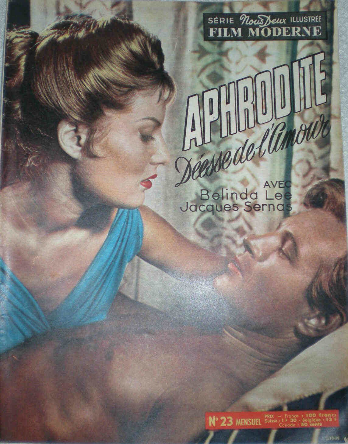 NOUS DEUX FILM MODERNE magazine side cover Issue 23 October 1958