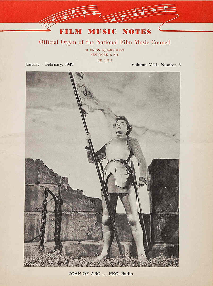 FILM MUSIC NOTES magazine side cover  Vol 8 # 3 January/February 1949